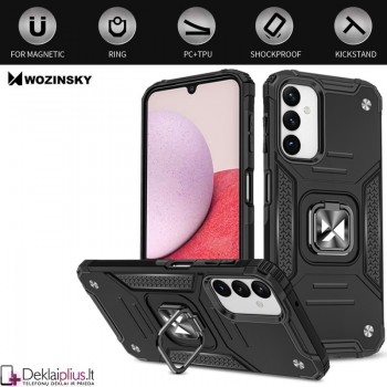 Wozinsky smūgiams atsparus dėklas su žiedu - juodas (Samsung A14/A14 5G)